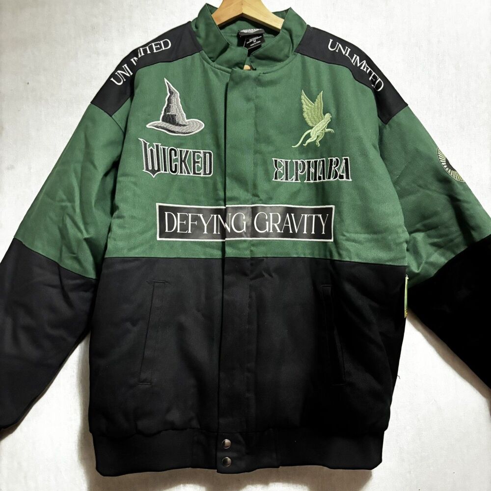 Wicked Elphaba Defying Gravity Racing Jacket Box Lunch Green Size Medium NWT